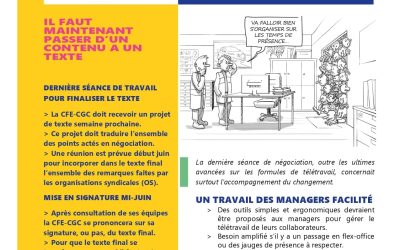 NOUVEL ACCORD SUR LE TRAVAIL A DISTANCE : Fin des négociations…